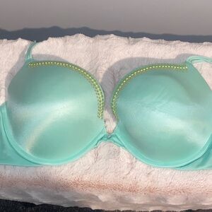 Victoria's Secret Mint Green Push up Bra with Embellishments